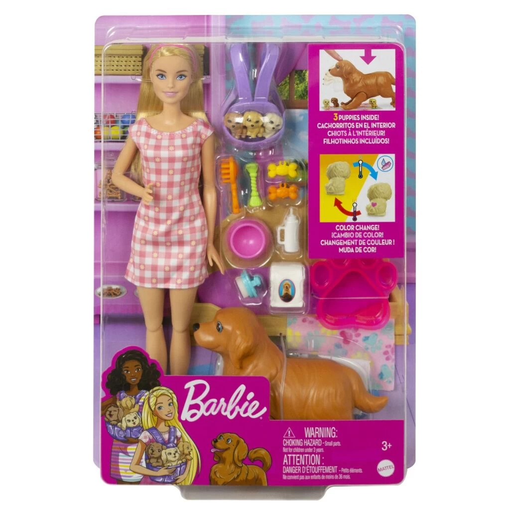 Barbie Pop + Hond Met Puppies 1 Barbie Pop + Hond Met Puppies