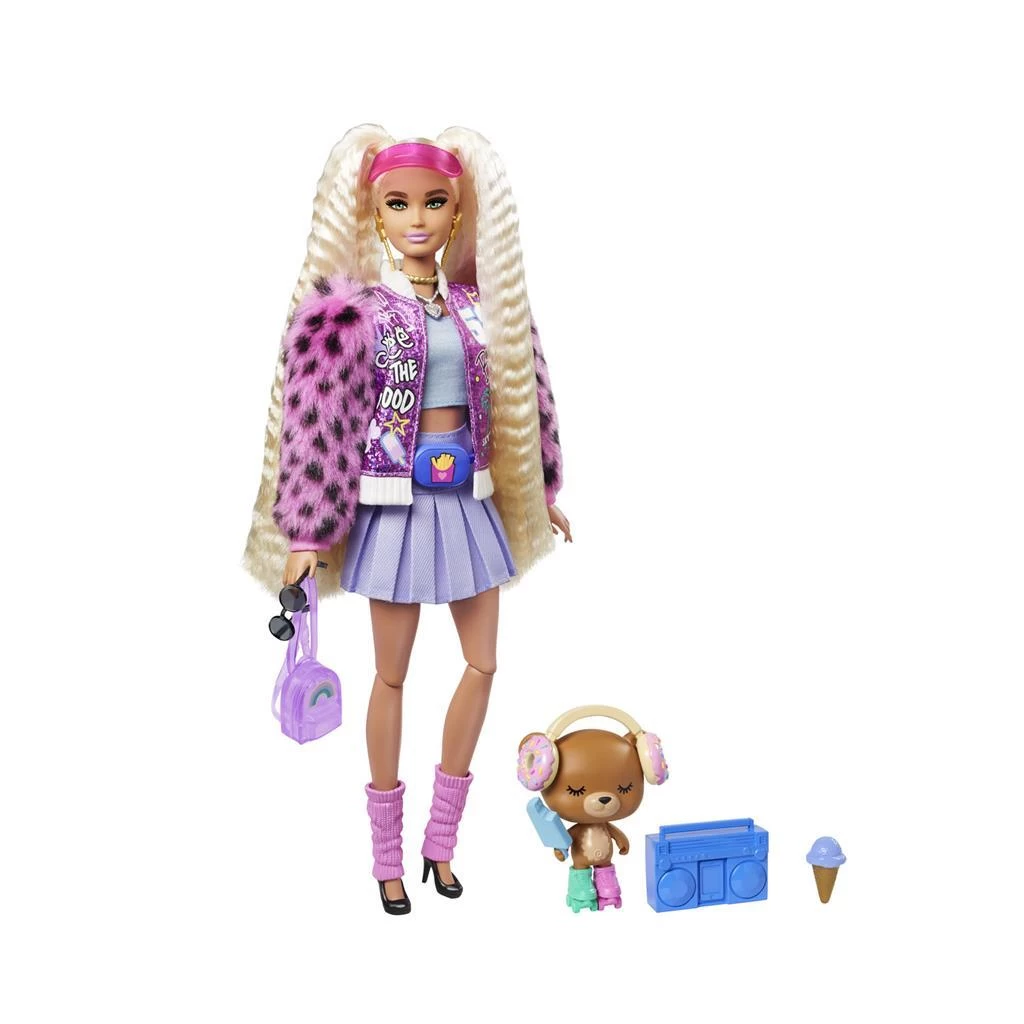 Barbie Extra Blond Met Wafelhaar En Diertje 2 Barbie Extra Blond Met Wafelhaar En Diertje - Afbeelding 2