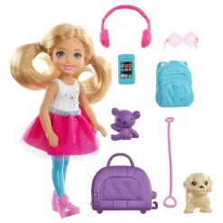Barbie Reisplezier Chelsea Pop Met Hond En Accessoires