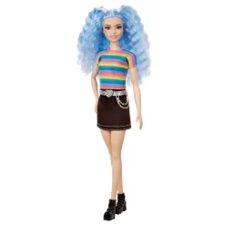 Barbie Fashionista Pop - Regenboogtopje & Zwart Rokje