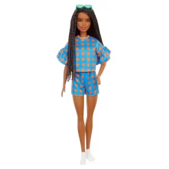 Barbie Fashionista Pop - Blauw Topje Met Hartjes & Broekje