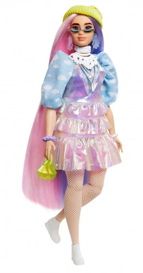 Barbie Tienerpop Extra Unicorn-pig Roze/paars 2-delig 2 Barbie Tienerpop Extra Unicorn-pig Roze/paars 2-delig - Afbeelding 2