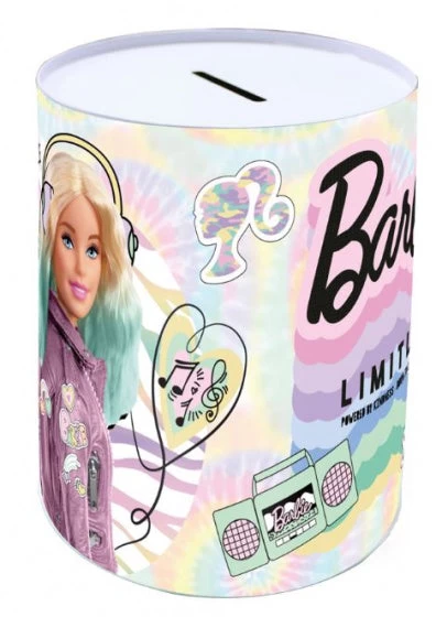 Barbie Spaarpot 10 X 15 Cm Meisjes Staal Roze/blauw/groen