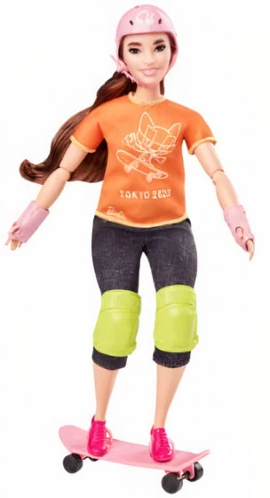 Barbie Tienerpop Skater Meisjes 32,5 Cm Bruin/oranje 1 Barbie Tienerpop Skater Meisjes 32,5 Cm Bruin/oranje